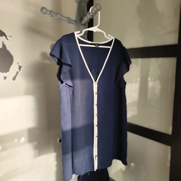 XS Navy Tommy Hilfiger Blouse - Picture 1 of 8
